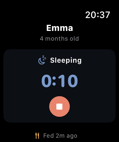 Apple Watch showing active sleep timer